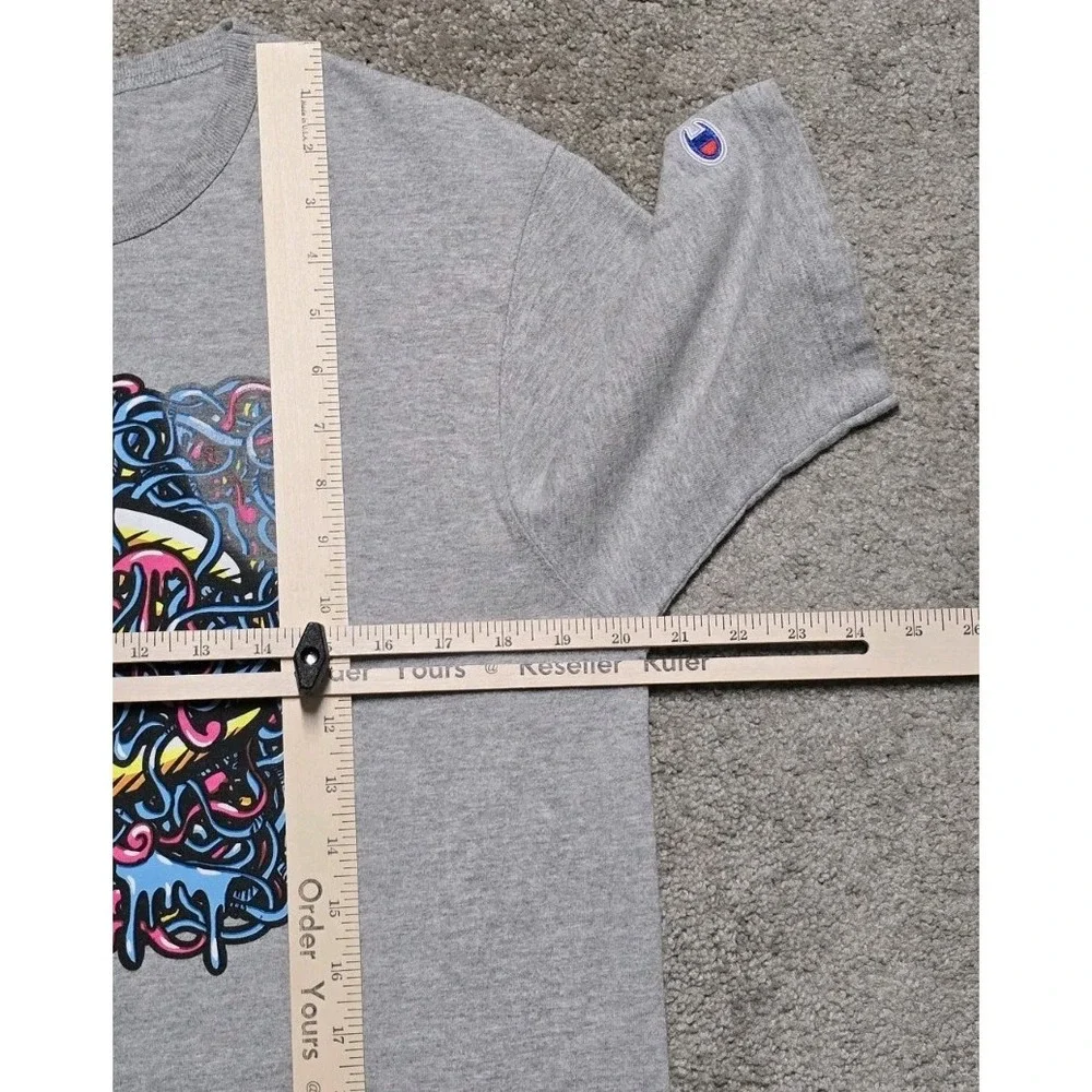Vintage Champion Connection Logo T-Shirt Mens Large Gray‎ Streetwear